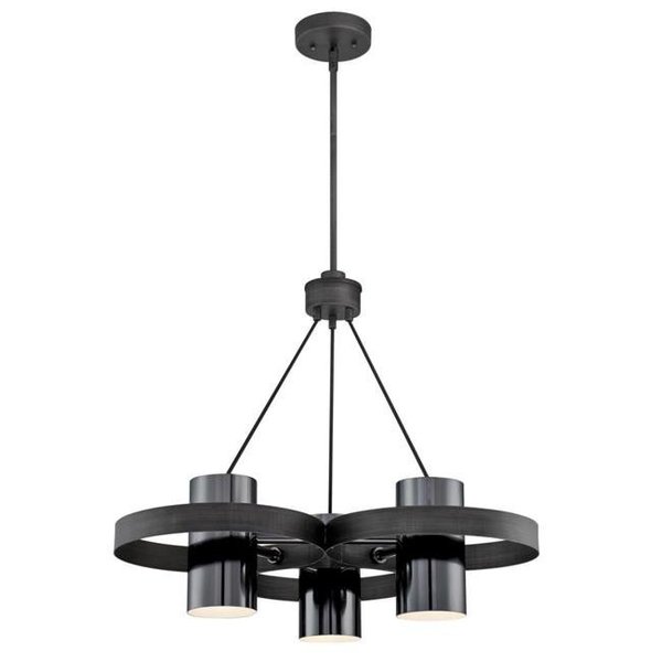 Westinghouse Westinghouse Lighting 6369000 3 Light Chandelier with Gun Metal Shades - Distressed Aluminum 6369000